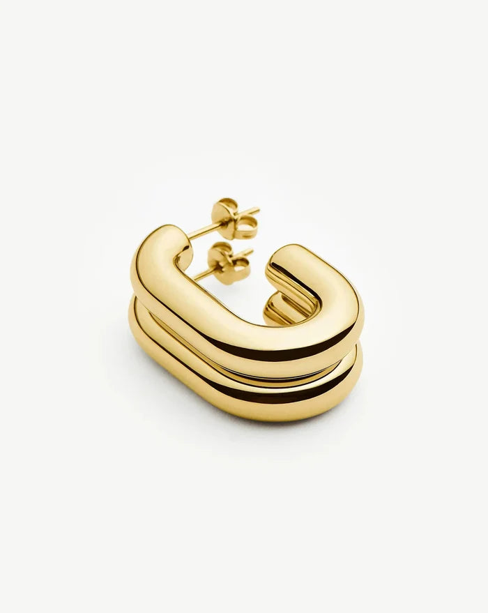Chubby Oval Medium Hoop Earrings | 18k Gold Plated Earrings Missoma