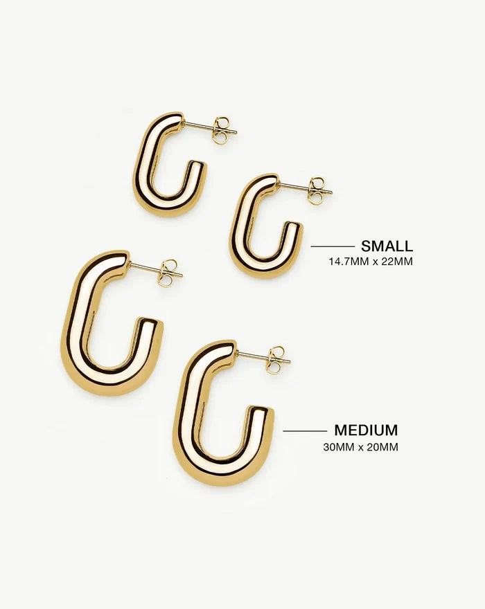 Chubby Oval Medium Hoop Earrings | 18k Gold Plated Earrings Missoma