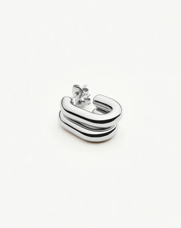 Chubby Oval Small Hoop Earrings | Platinum Plated Earrings Missoma