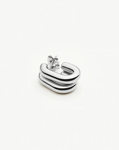 Chubby Oval Small Hoop Earrings | Platinum Plated Earrings Missoma