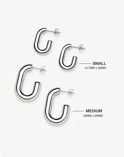 Chubby Oval Small Hoop Earrings | Platinum Plated Earrings Missoma