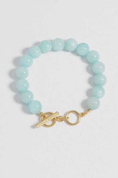 Chunky Green Quartz T-Bar Bracelet
