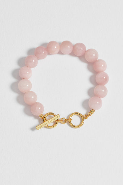 Chunky Rose Quartz T-Bar Bracelet