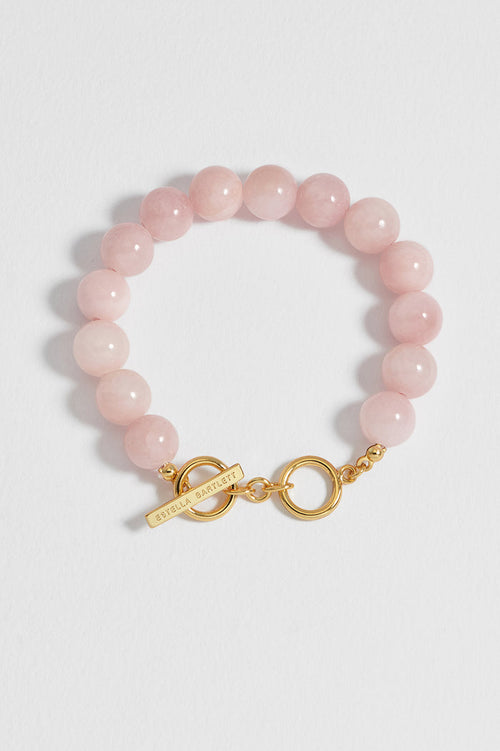 Chunky Rose Quartz T-Bar Bracelet