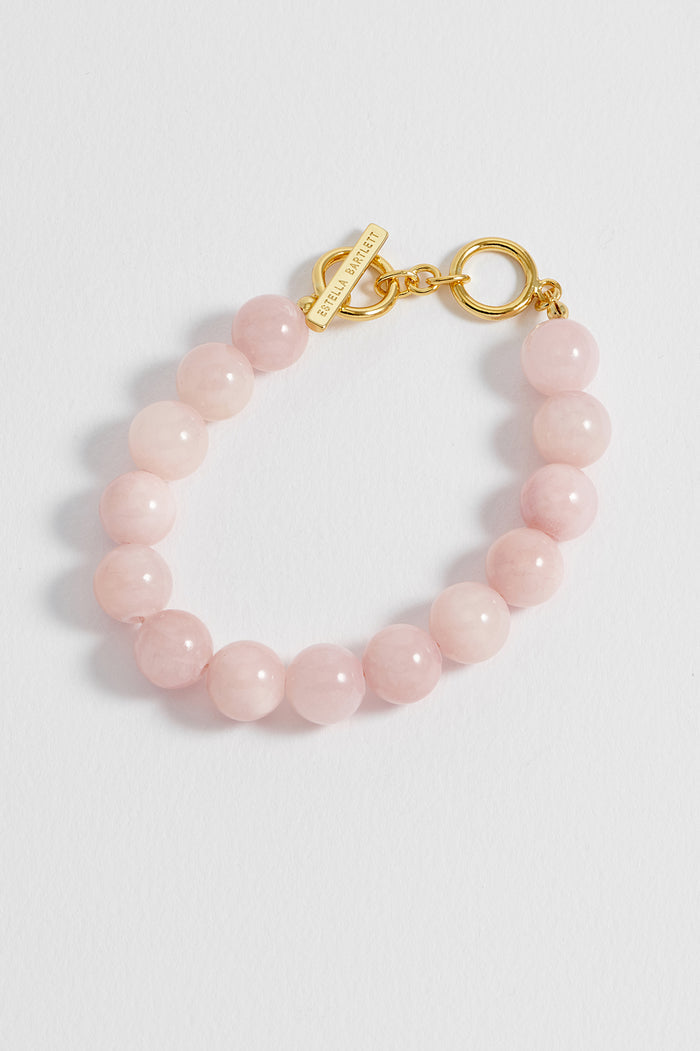Chunky Rose Quartz T-Bar Bracelet