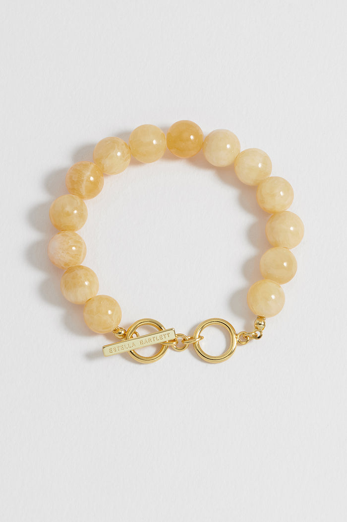 Chunky Yellow Quartz T-Bar Bracelet