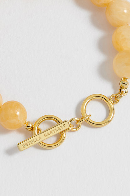 Chunky Yellow Quartz T-Bar Bracelet