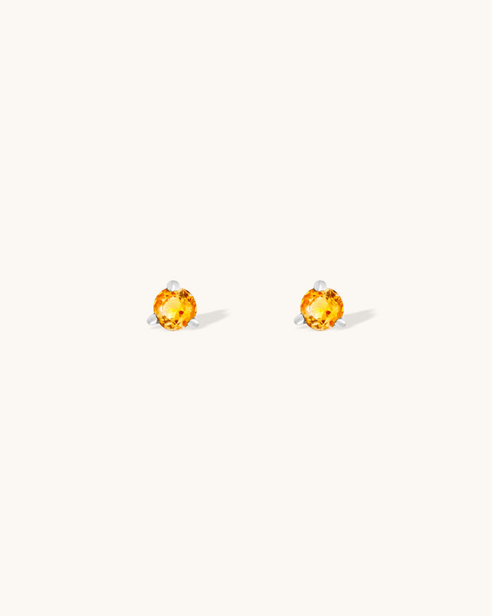 Citrine Birthstone Studs
