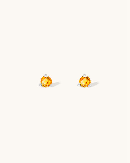 Citrine Birthstone Studs