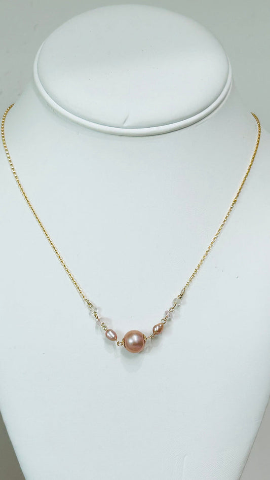 CLARICE necklace - Pink Edison pearl