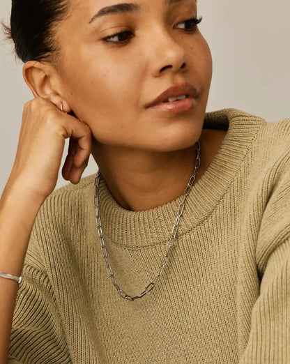Classic Paperclip Chain Necklace | Platinum Plated Necklaces Missoma