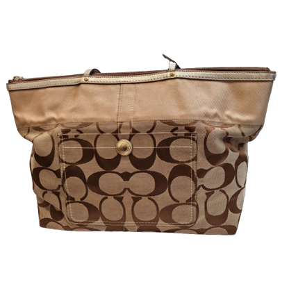 COACH Large Signature Print Zippered Tote Bag 11692
