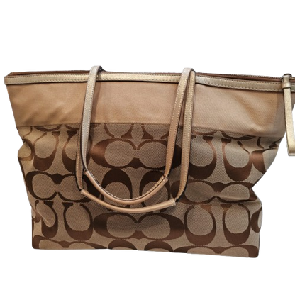 COACH Large Signature Print Zippered Tote Bag 11692