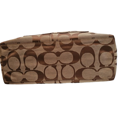 COACH Large Signature Print Zippered Tote Bag 11692