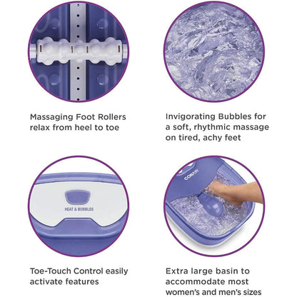 CONAIR Heat Sense Foot And Pedicure Spa With Heated Bubble Massage - FB90C