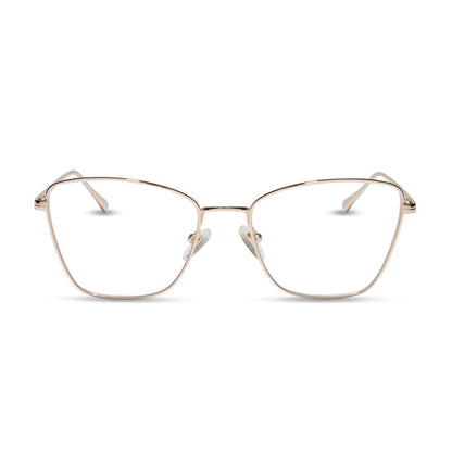 diff eyewear featuring the connie cat eye prescription glasses with a gold frame front view