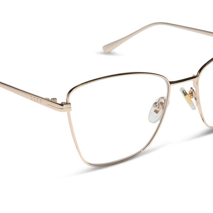 diff eyewear featuring the connie cat eye prescription glasses with a gold frame detailed view
