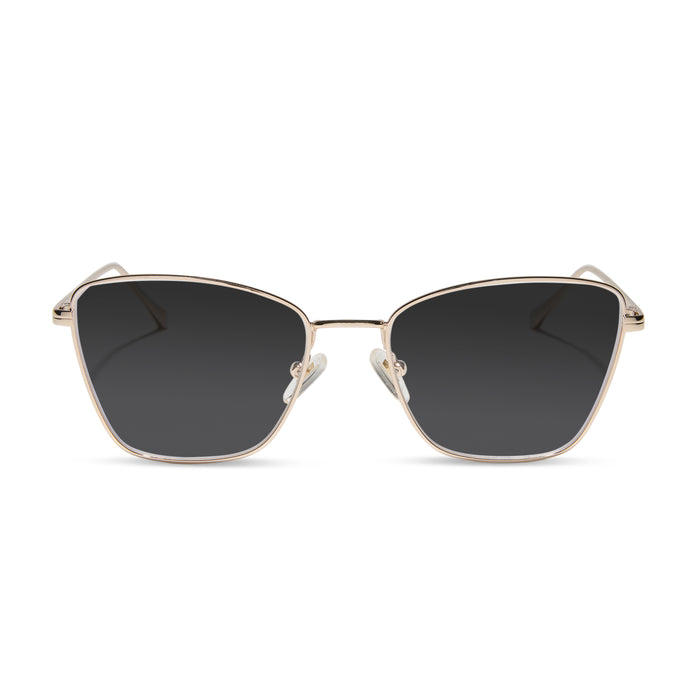 diff eyewear featuring the connie cat eye prescription sunglasses with a gold frame front view