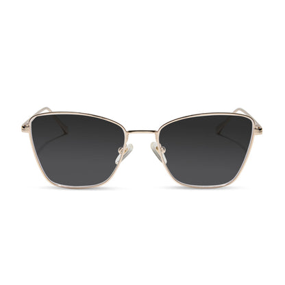 diff eyewear featuring the connie cat eye prescription sunglasses with a gold frame front view