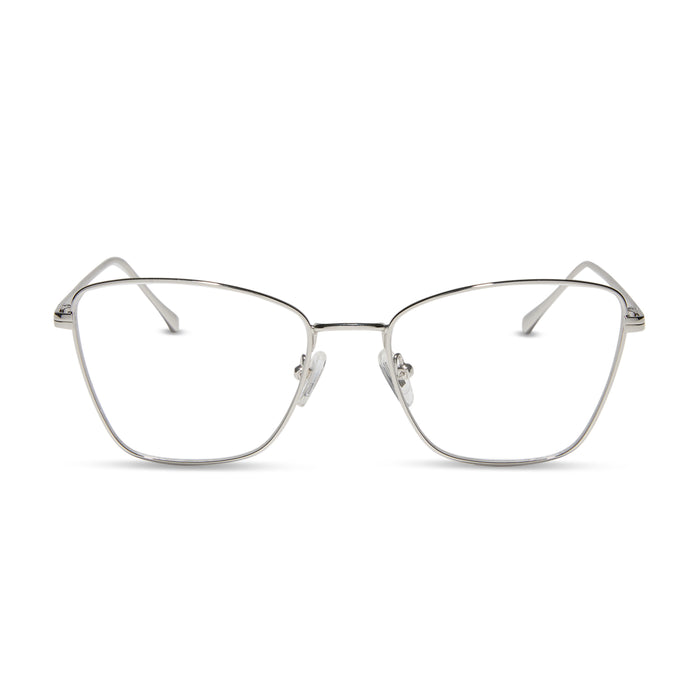 diff eyewear featuring the connie cat eye prescription glasses with a silver frame front view