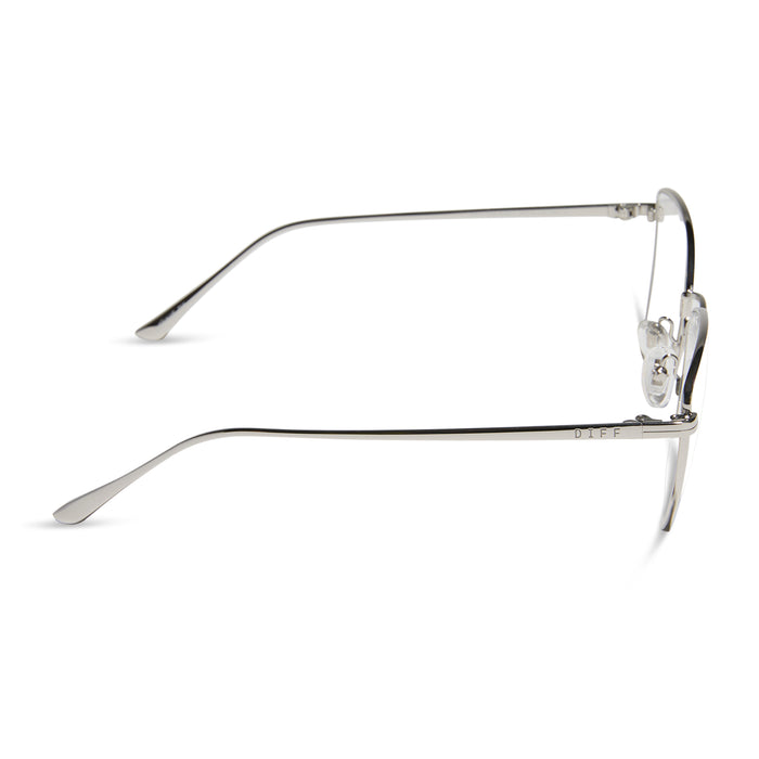 diff eyewear featuring the connie cat eye prescription glasses with a silver frame side view
