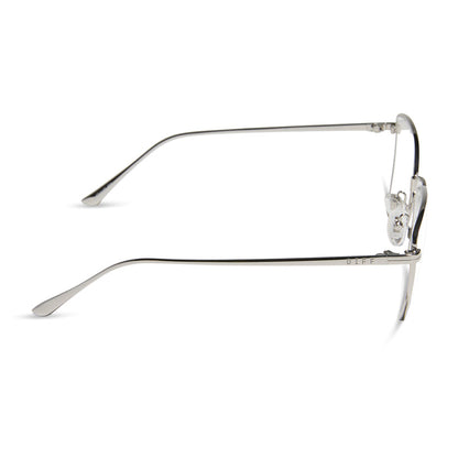 diff eyewear featuring the connie cat eye prescription glasses with a silver frame side view