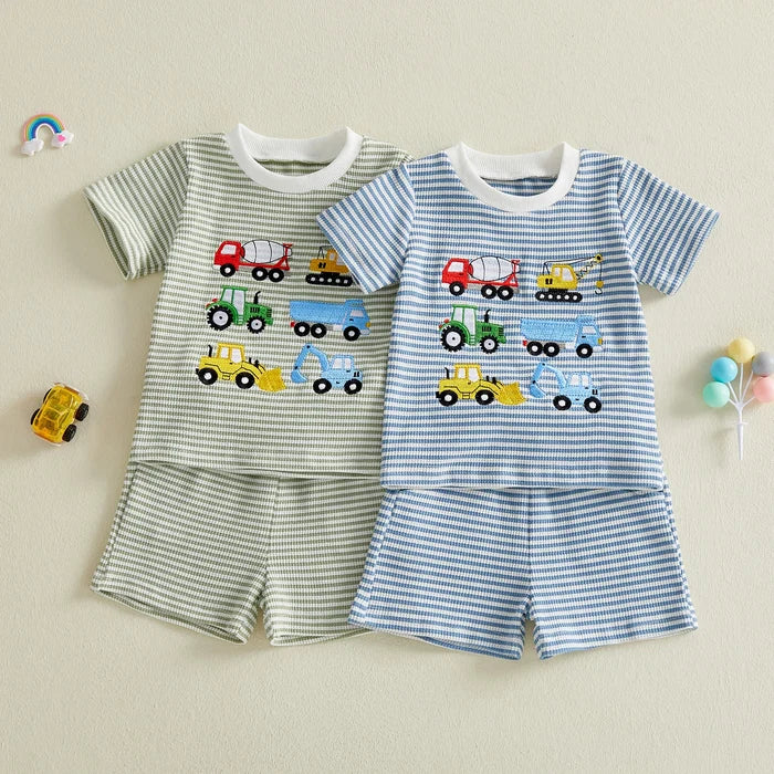 CONSTRUCTION VEHICLES Striped Outfit