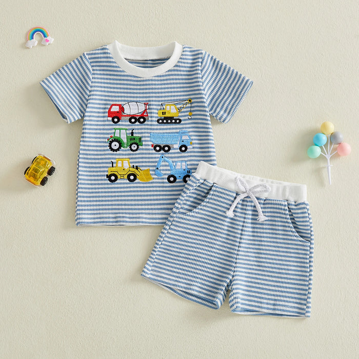 CONSTRUCTION VEHICLES Striped Outfit