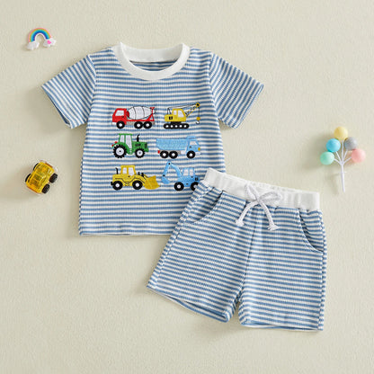 CONSTRUCTION VEHICLES Striped Outfit