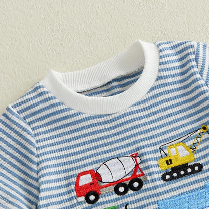 CONSTRUCTION VEHICLES Striped Outfit