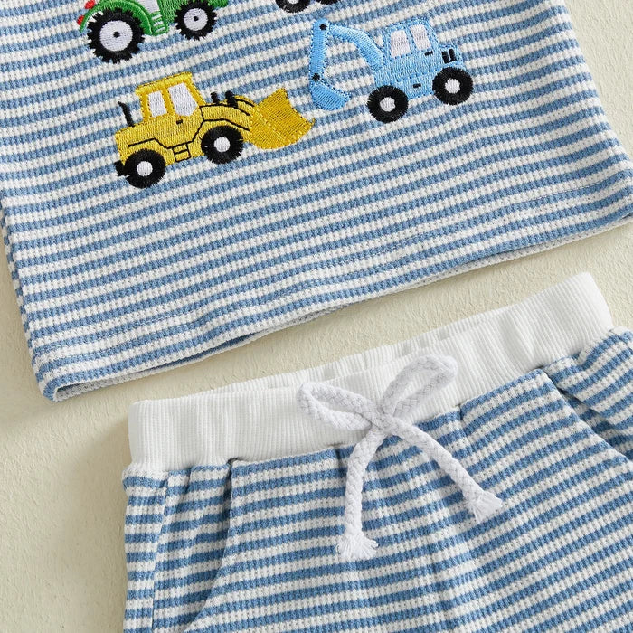 CONSTRUCTION VEHICLES Striped Outfit