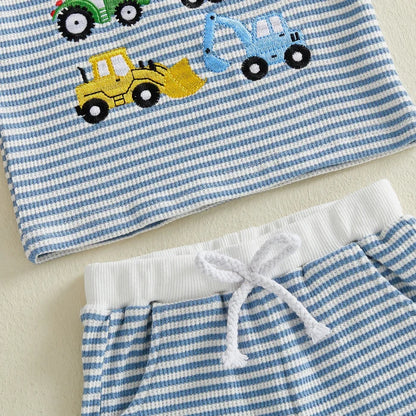 CONSTRUCTION VEHICLES Striped Outfit