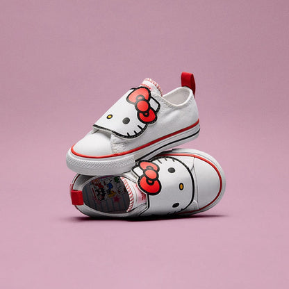 Converse x Hello Kitty Chuck Taylor All Star One Strap Easy-On Sneaker (Toddler - White) Shoes CONVERSE