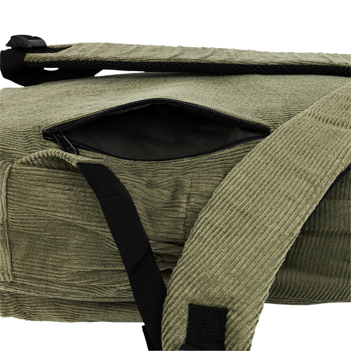 Corduroy Backpack and Beanie