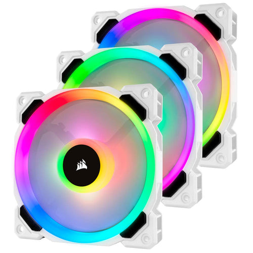 CORSAIR LL120 RGB 120mm RGB LED Fan Triple Pack With Lighting Node PRO White CO9050092WW