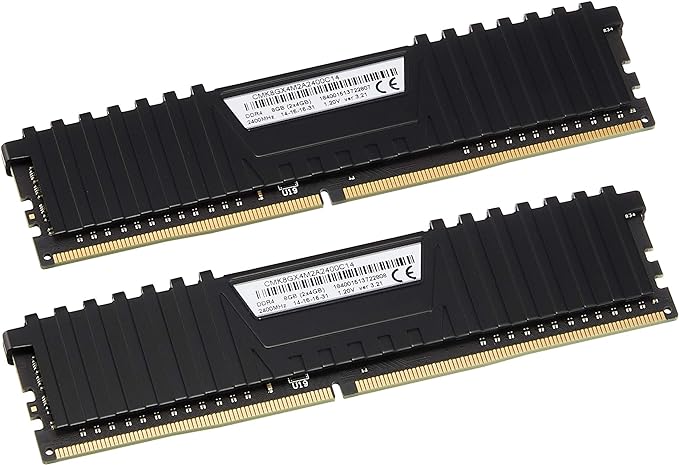 Corsair Vengeance LPX 8GB 2x4GB DDR4 DRAM 2400MHz C14 Memory Kit Black