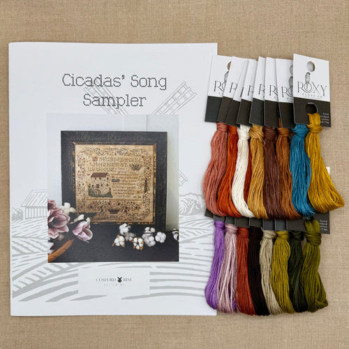 Cosford Rise Stitchery - Cicada's Song Sampler - Booklet Chart and/or Roxy Floss