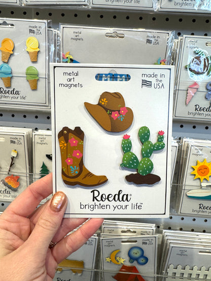 Cowgirl & Cactus Magnets S/3