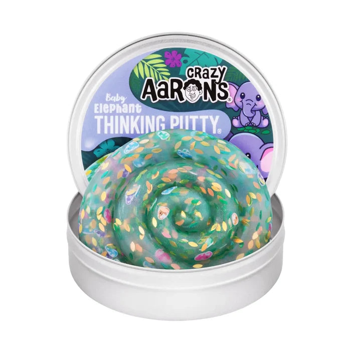 Crazy Aarons Baby Elephant Full Size 4 Inch Thinking Putty Tin