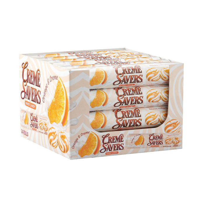 Creme Savers Orange and Creme Hard Candy Rolls - 24 Count