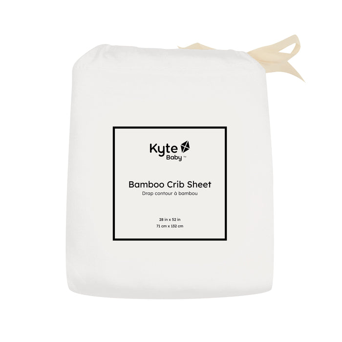 Cloud White Kyte Baby standard Crib Sheet in bag