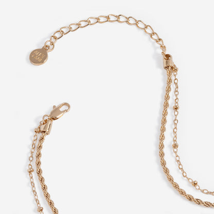 Crystal Dragonfly Double Layer Necklace