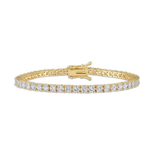 Crystal Tennis Bracelet - 14k gold filled CZ tennis bracelet with 4mm crystals and box clasp