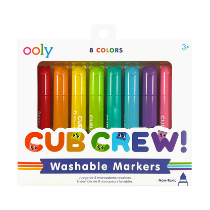 Front of packaging of OOLY Cub Crew Washable Markers on a white background