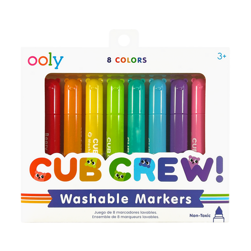 Front of packaging of OOLY Cub Crew Washable Markers on a white background