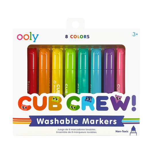 Front of packaging of OOLY Cub Crew Washable Markers on a white background