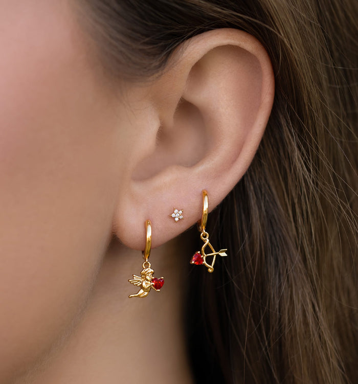 Cupid’s Match Dangle Hoops