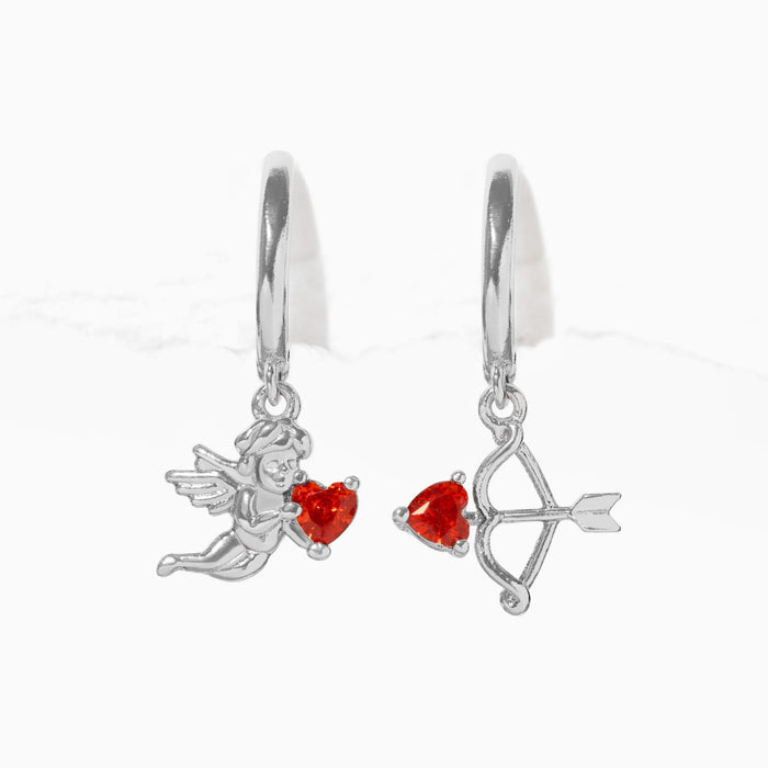 Cupid’s Match Dangle Hoops