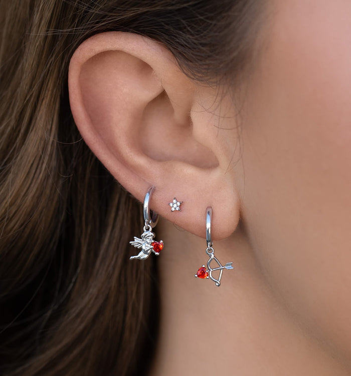 Cupid’s Match Dangle Hoops