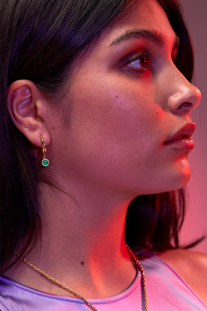 CZ Drop Twist Hoops